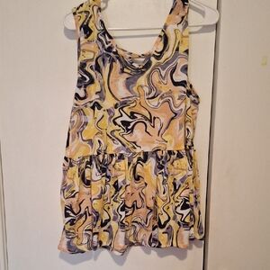 Abstract Swirl Sleeveless Top